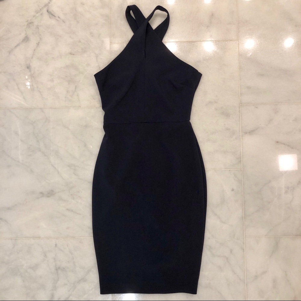 Likely navy fitted cross front dress - Never worn